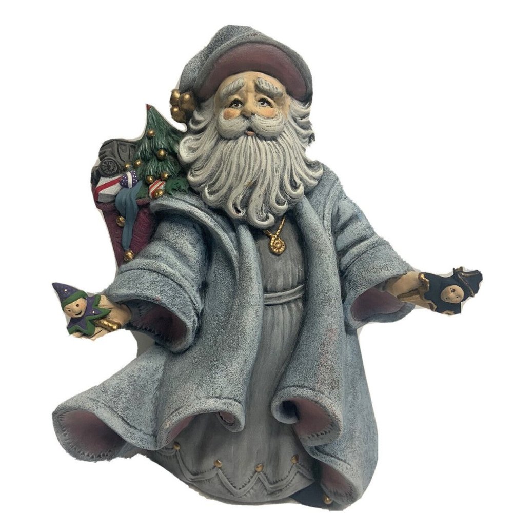 VINTAGE GARE CERAMIC MOLD #1567 ANTIQUE SANTA WITH PUPPETS 11"H